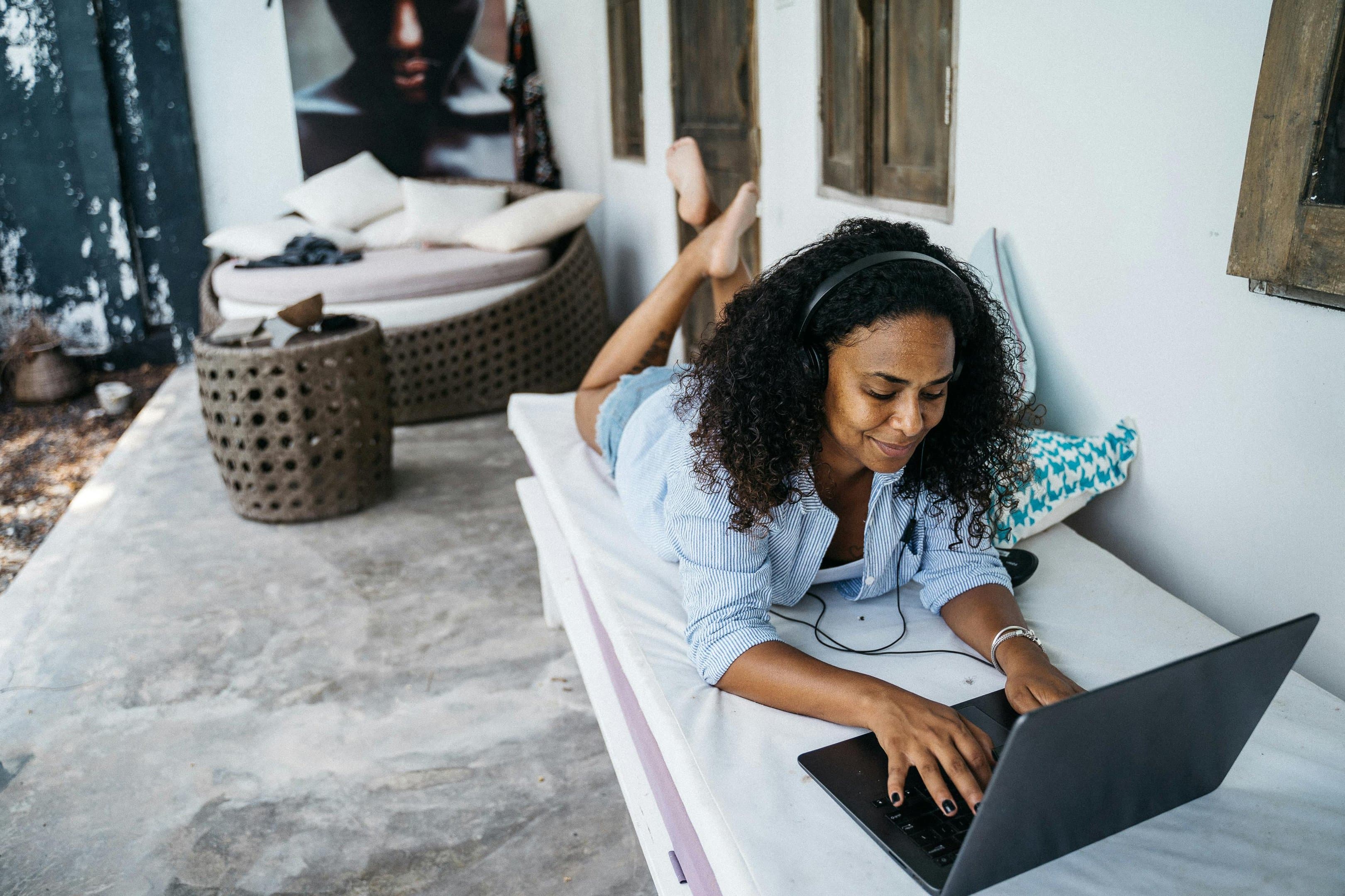 A LigerRemote professional working remotely from a laptop